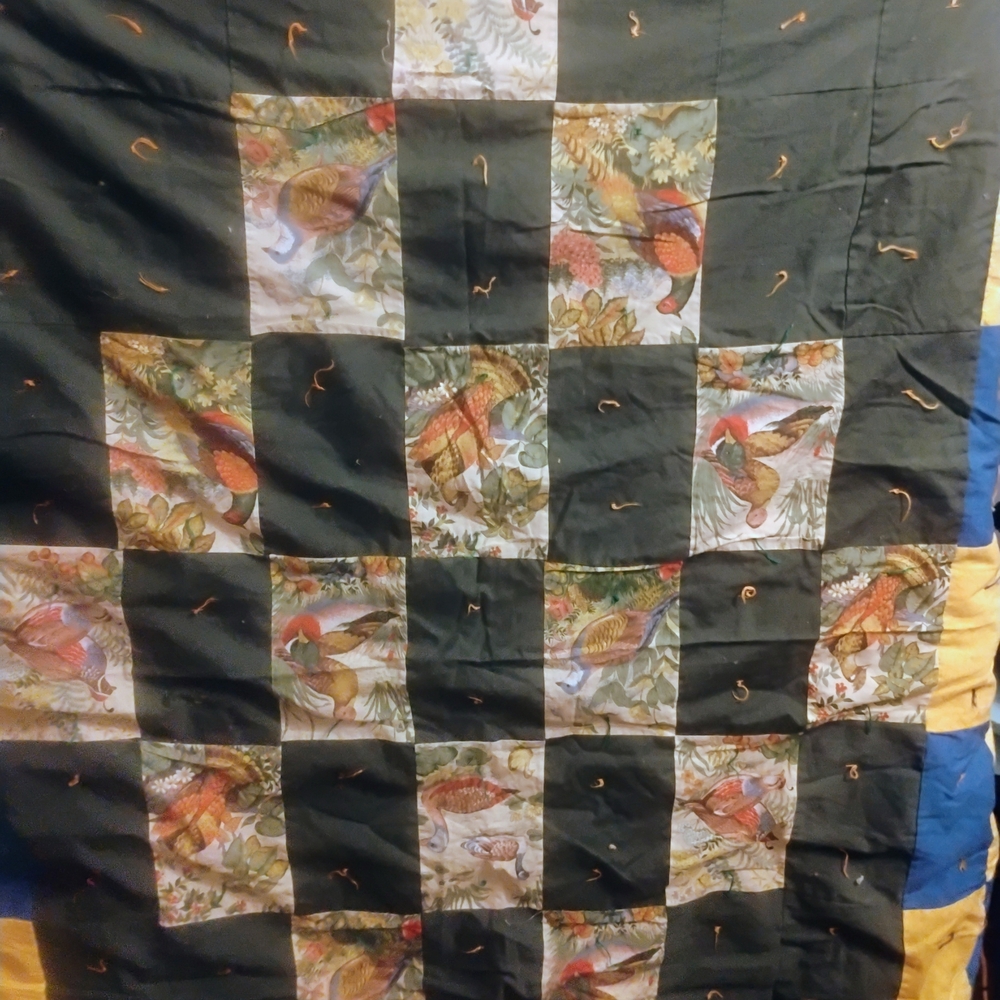 Chic Black and Multicolor Patchwork Quilt